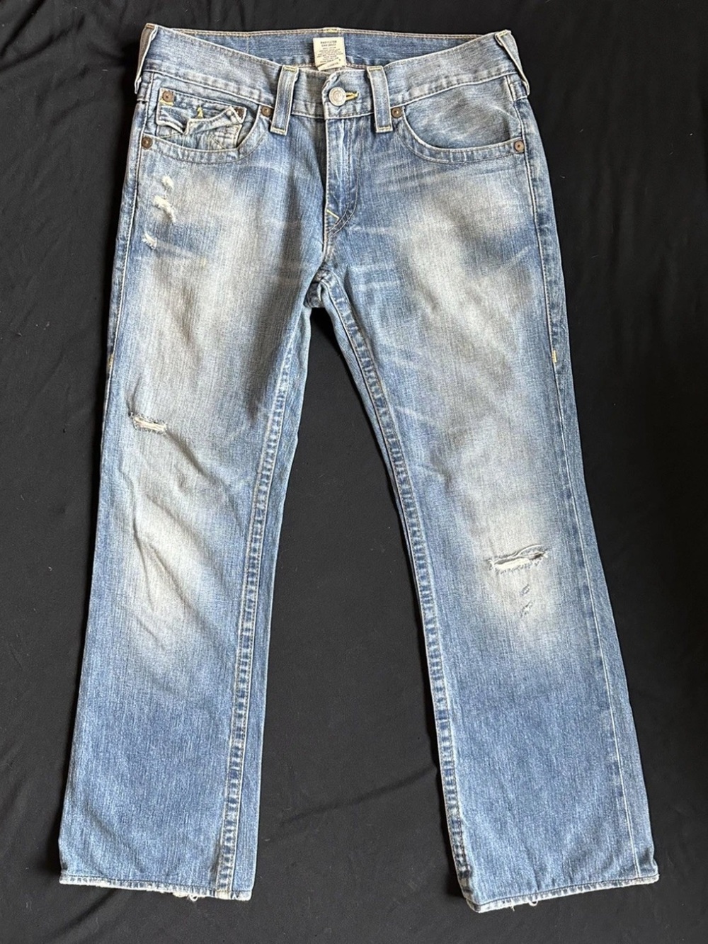Vintage True Religion Billie Light Blue Relaxed Distressed Men’s Jeans W32 L32